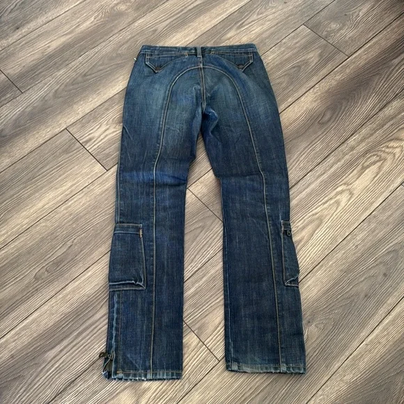 Engineered Dark Blue Denim Jeans size 2 funky cool - Picture 16 of 16